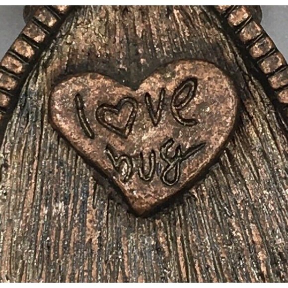 Love Bug VINTAGE Bronze (?) Metal BROOCH, Rhinestone Crystal, Green Amber Blue - Picture 3 of 3